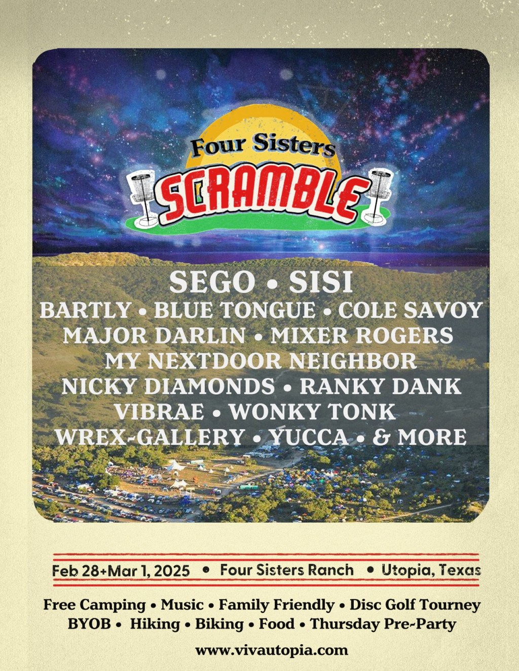 Feb 27-Mar 1, 2025 @ Four Sisters Scramble in Utopia,&nbsp;TX